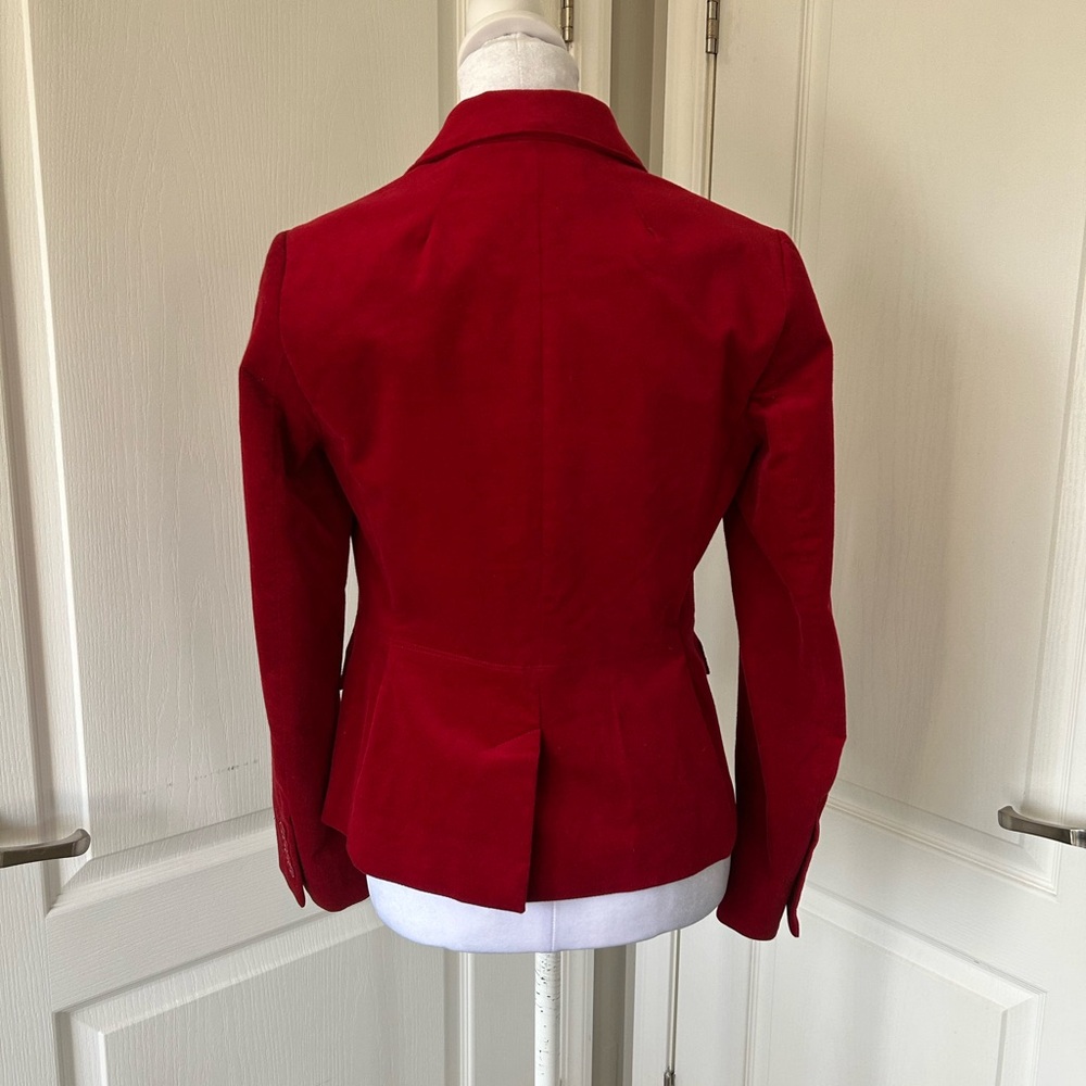 Y2K Velvet rusty red Power Blazer Tailored Fit VTG style Talbots Size 6 Petite. - Picture 8 of 8